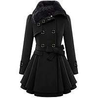 Women Hooded Sweater Winter Coat Warm Wool Zipper Coat Cotton Coat Outwear (black, 2xl)