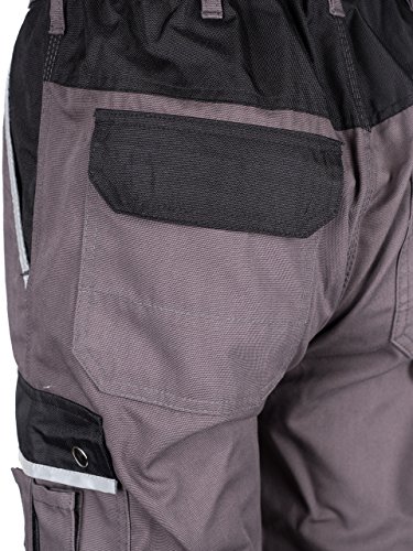 TMG® – Herren Bundhose/Cargohose mit Kniepolstertaschen – strapazierfähig – Grau - 2