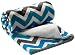 berlando- Newborn Baby Blanket, Blue & Grey Chevron Pattern, -For Baby Boys- Soft, Minky, Pram/Moses/Pushchair/Crib blanket, 100% Polyester, Perfect Baby Gift