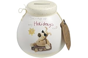 Boofle Store Save & Smash Hand Painted Teddy Handcrafted Ceramic Money Box | Eco Friendly & Recyclable, one Size White Color Piggy Bank |, Pack of One