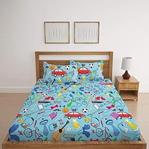 Sweet Heart Creations Boys Room Kids Children Print King Bed Sheet with Pillow Covers 100% Cotton