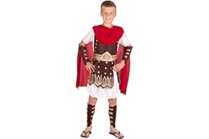 BOLAND BV Boland - Disfraz de Gladiador para Niño, conjunto con túnica, protectores de brazos y piernas, guerrero, caballero, carnaval, fiesta de disfraces