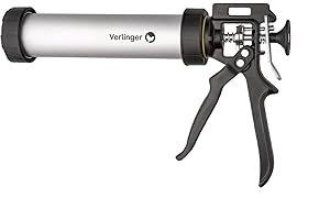 Verlinger Pistola professionale per cartuccia 280/310/400 ml, 4500N 26:1, durevole, ergonomica, precisa per silicone, acrilico, colla, costruzione robusta per lavori di costruzione e ristrutturazione