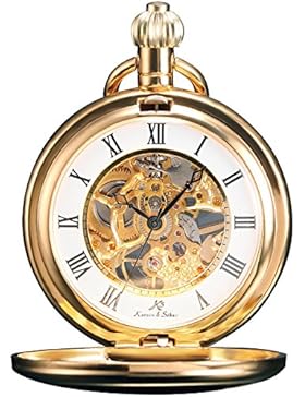 KS Unisex Full Hunter Skelett Analog Zifferblatt Mechanische Taschenuhr KSP008