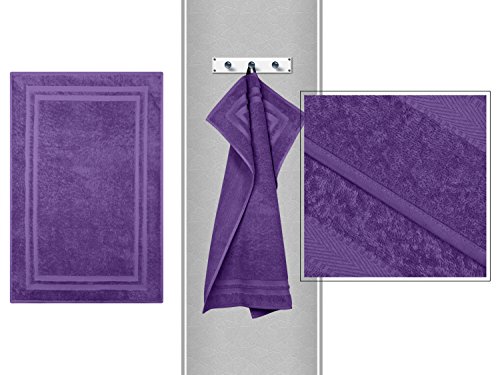 Frottiertücher der Serie Opal – erhältlich in 33 modernen Farben und 7 verschiedenen Größen -Markenqualität von Dyckhoff, 1 Pack (2 Stück) – Badvorleger [50 x 75 cm], lila - 5