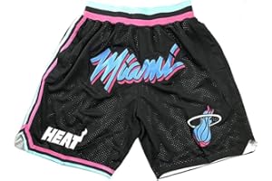 DUOROUPUTAO Miami Heat Short Basketball Homme Basket-Ball Fans Confortablement Élasticité D'entraînement Sports avec Poche