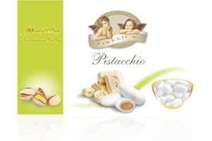 AROMATASTE Italienisch Hochzeitsmandeln für Gastgeschenke mit Weiß Schokolade und Pistazienaroma | 90 Stücke