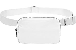 Musiook 1 PCS White Bum Bag, Stylish Waist Bag Women, Adjustable White Bumbag for Women, Lightweight Bumbags for Ladies, Fashion Crossbody Fanny Pack for Travel, Running, and Hiking, Unisex Design