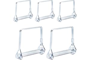 CEEYSEE 5Stück Sicherungsstift 8 mm x 60 mm Einen Splinte Rohrklappsplinte mit Rastverschluss eckigem Bügel aus Verzinktem für Anhänger, Traktoren, Kippern, Bauernhof, Rasenmäher (F.8 mm x 60 mm)
