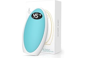 Jonwall Calentador de Mano Recargable, 1 Pieza 5200mAh USB-C Calentadores de Manos Reutilizables Calentador de Bolsillo Eléctrico Portátil Banco de Energía, Calentador de Manos para Mujeres Hombres