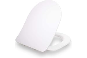 Dombach® Aliano Premium Toalettstolar Vit (D-form, Duroplast) - Snabbfrisättning Toalettstol - Enkel installation - Antibakte
