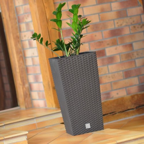 Rattan Blumentopf 26,6l Übertopf Innen Außen mit Innenkasten wetterfest - 5