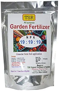 TSR Organic Fertilisers & Pesticides Plastic Organic Garden Fertiliser, 9x3x6cm, NPK 19:19:19 (Brown, 450 g)