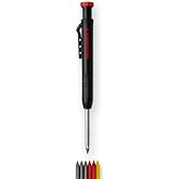 HASKYY Depth Marker Set with Leads and Sharpener - Carpenter Pencil for Wood, Metal, Stone, Tile and Plastic - Mechanical Pen