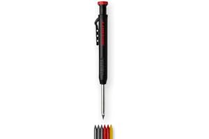 HASKYY Set med snickarpennor med stift, pennvässare för trä, metall, sten, kakel och plast, stifthållare för hantverkare, byggarbetsplatser och hål