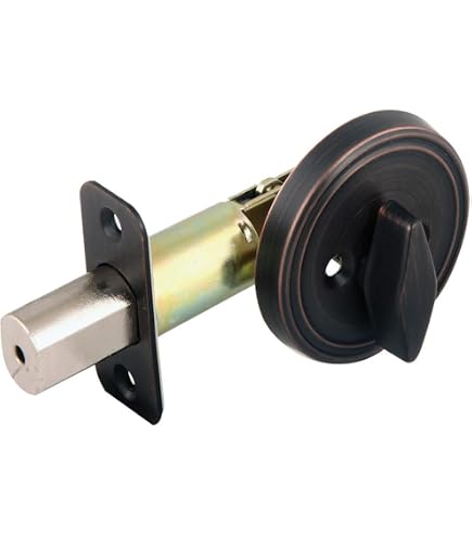Matte Black Single Cylinder Deadbolt – Round Design For Front Or Office Doors - View #5