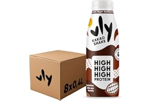 ‎VLY vly Kakao 400ml Flasche - Veganer Kakaodrink + 20g Protein ohne Zucker-Zusatz | Schoko Drink proteinreich & kalorienarm aus Erbsenprotein Schokodrink Schokolade Milchalternative Eiweiß Proteindrink