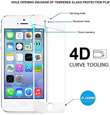 MisVoice for iPhone 7 Plus Screen Protector, 4D Curved Full Screen Film Anti-scratch Tempered Glass Protectors with Curved Edge, Cover Edge-to-Edge, HD Clear, Bubble-free, Shockproof (5.5 White)
