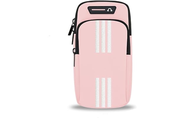Brassard de course à pied, sac de transport pour bras étanche avec trou pour écouteurs, support de téléphone portable pour le sport, l'extérieur, le fitness (rose)