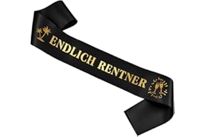 XINDY Schärpe Endlich Rentner ! Ruhestand Schärpe Pensionierung Party Abschiedsfeier Deko Rente Ruhestand Geschenk Renteneintritt Schwarz Gold Rentner deko