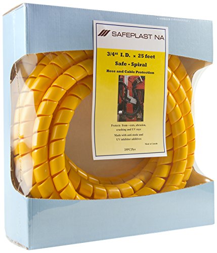 Pre-cut Spiral Wrap Hose Protector, 2.5cm Od, 7.6m Length, Yellow