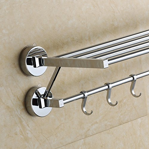 Nibesser Wandablage ohne Bohren Saugnapfhalterung mit Saugnapf Edelstahl 64×22.5×14.5 cm - 3