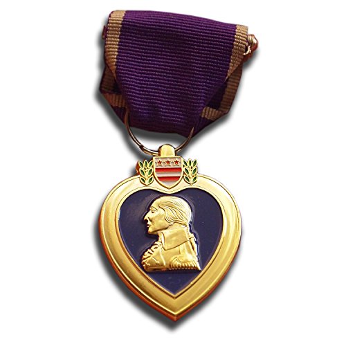 Lila Herz Medaille Reproduktion USA Military Medal 24 K vergoldet mit Pin