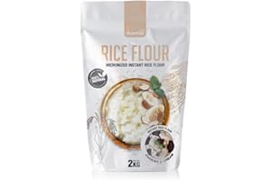 QUAMTRAX GOURMET Quamtrax Nutrition - Instant Rice Flour - Harina de Arroz - 2000 gr - con sabor a Cookie