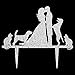 Produktbild Lanlan Hochzeit Tortenaufsatz Silhouette Bräutigam und Braut mit Hunde und Katzen Familie Tortenverzierung PA silbrig