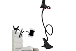 FVPKYUR 50cm Soporte para Teléfono Cama, Flexible Y Largo Brazo para Teléfono Móvil, Soporte para Ajustable para Mesa Cama, Clip Multifuncional Y Estable para Cocina O Dormitorio
