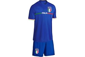 Blackshirt Company Italien Kinder Sport Trikot Set - Fußball EM WM Fan Zweiteiler Italia - Blau