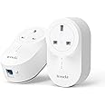 Tenda PH6 AV1000 Passthrough Powerline Adapter Kit with 1 x Gigabit Port (AC Passthrough) for fast & stable network expansion, for 4K/3D/HD Video Streaming and Gaming, UK Plug Version - Pack of 2