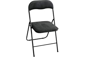 Kynast Garden Metall Klappstuhl mit Samtbezug schwarz gepolstert Beistellstuhl Camping