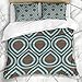 Produktbild Soefipok Bettbezug-Sets Kreise Blau Retro Türkis Braun Teardrops Collage Abstrakt Blaugrün 60S 70S Hell beschäftigt Mikrofaser Bettwäsche mit 2 Pillow Shams