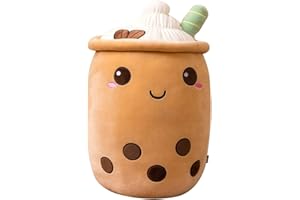 BYNYXI Bubble Tea Peluche, Fraise Matcha Farcies Poupées Thé Au Lait Doux Poupée Boba Plushie Tasse À Thé Câlin Oreiller Rempli Tasse À Thé Au Lait Coussins en Peluche pour Enfants Adultes-23cm/35cm/50cm