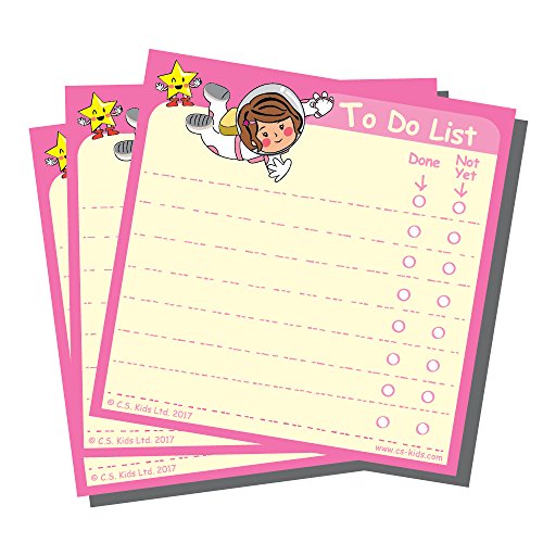 C.S. Kids Pink Sticky Notes/Self-Stick Notes/Post-It Notes for To-Do List - Lovely Girl (Pack of 50 Sheets), SN02,100mm x 100mm