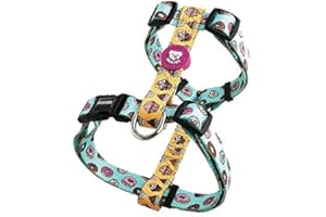 DUKIER - Arnés Clásico para Perro, Chaleco Antitirones, Ajustable y en Forma de H para Mascotas, Homologado, con Cierre de Seguridad de 4 Puntos, Diseño de Cupcakes con Doble Impresión, Talla M