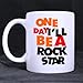 Produktbild lilihome Cool Dream One Day I'll BE A Rock Star Ceramic Coffee White Mug (11 Ounce) Tea Cup - Best Gift for Birthday,Christmas and New Year