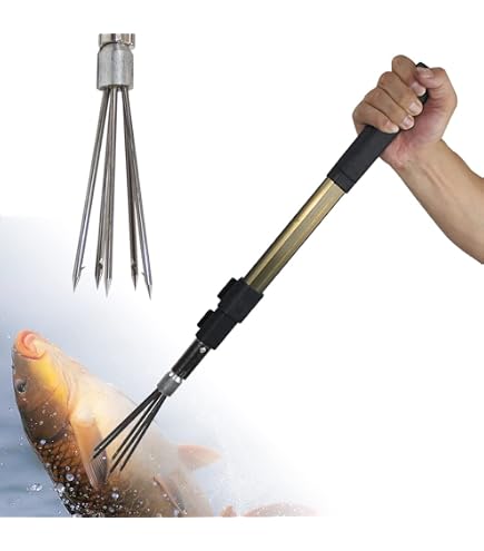 Fishing Gaff Hook 7-Prong Barbed Stainless Steel Harpoon Spear - Fishing  Gig, Gaff, Fork Hook Fish Gaff Hook