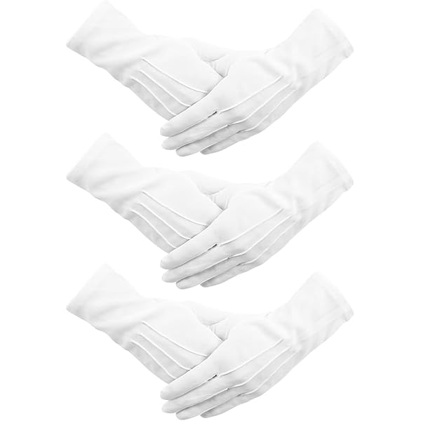 Gants Blancs Formels En Nylon - Pour Cérémonies, Magie, Manipulation D'objets Délicats
