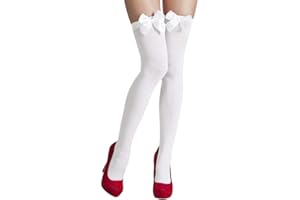 Boland - Calze con fiocco, sopra le ginocchia, calze elasticizzate, accessorio, carnevale, costume, festa in maschera