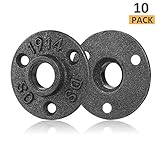 STARVAST 10Pcs 1/2'BSP Bride de Plancher,Brides de Tuyauterie Fonte Noir Raccord Fileté 3 Trous pour Pipe Industrielle,Meubles et Bricolage Decor