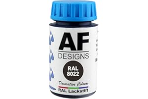 Alex Flittner Designs Lackstift RAL 8022 Schwarzbraun seidenmatt 50ml Holz Metall Möbel Bad Retuschierlack Reparaturlack
