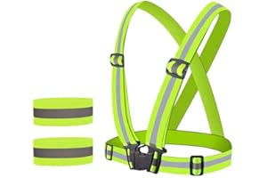 CATOR Chaleco Alta Visibilidad, Chaleco Reflectante Bicicleta, Ropa Reflectante Homologado, Bandas Reflectantes Chaleco Seguridad con Elástico, para Jogging, Ciclismo, Senderismo, Moto o Correr