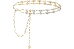 STCRERAG Taillenkette für Damen, Taillenkette Metall Damen Gürtel Gold Taillengürtel Dauerhaft Bauchschmuck Kleid Kettengürtel Modern Kettengürtel für Kleidung Pullover Mäntel Overalls Röcke