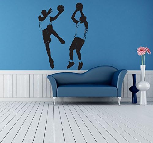 Wall Sticker Basketball Boys Removable Wall Art Mural Inspiration Wall Decal for Classroom Decor black,22.8 x 34.6 Inch