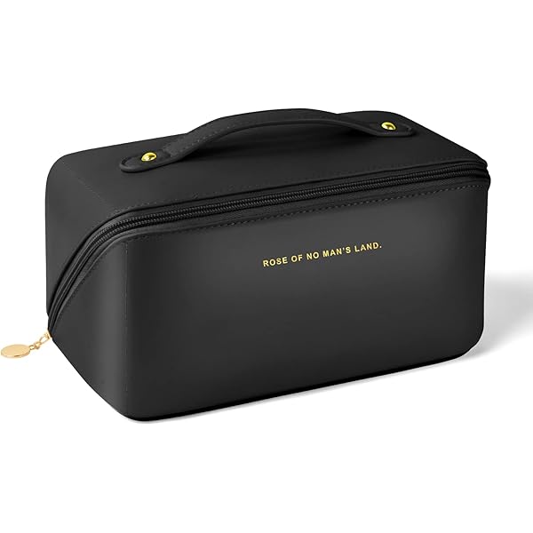 Cosmetische reistas met grote capaciteit - draagbare make-uptassen voor vrouwen, waterdichte PU-lederen geruite make-up organizer tas met verdelers en handvat, toilettas voor cosmetica, Bruin Cosmetische reistas met grote capaciteit - draagbare make-uptassen voor vrouwen, waterdichte PU-lederen geruite make-up organizer tas met verdelers en handvat, toilettas voor cosmetica, Bruin