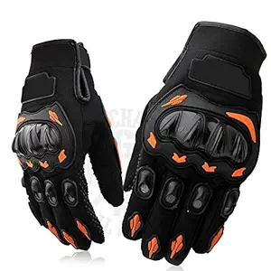 ROYALDEALS - RD KTM Moto Biker Hand Gloves for Riding Bikes/Motorcycles/Cycles (Orange, Free Size)