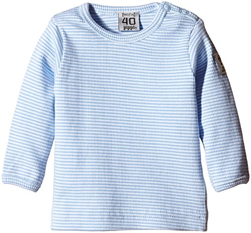 Pippi Baby-Boys Long Sleeve with Buttons O.Shoulder Polo Shirt, Light Blue, 18-24 Months (Manufacturer Size:90)