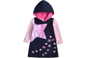 VIKITA Felpe con Cappuccio Vestito Cotone Bambine e Ragazze